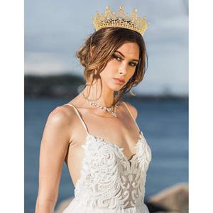 มงกุฎคริสตัลสีทองแดงประดับเพชรเทียมสำหรับผู้หญิง ที่คาดผมวันเกิดสำหรับเด็กผู้หญิง มงกุฎราชินีนางงามจักรวาลสำหรับเจ้าสาวและเพื่อนเจ้าสาว - Product Image 6