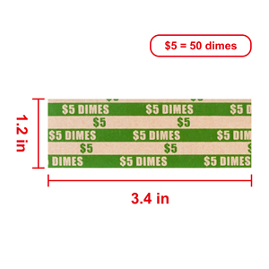 Enveloppes pour pièces de monnaie Green Dimes, 105 pièces, papier kraft de haute qualité, identification par couleur ABA, faciles à utiliser, sacs de tri pour pièces de monnaie - Product Image 2