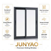 Fenêtre coulissante horizontale double vitrage insonorisée JUNYAO Factory USA 6063-T5 NFRC CE ODM pour penthouse