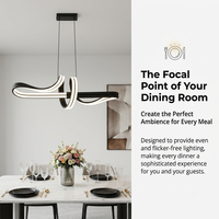 Suspension LED moderne à ligne ondulée, corps en aluminium, intensité variable, commande vocale Tmall Wizard, haute luminosité 98W, pour îlot de cuisine
