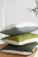 Housse de coussin décorative en lin 100% fait main, color block, pour la maison et l'hôtel