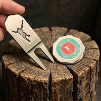 Marqueur de balle de golf 35 mm en alliage de zinc moulé sous pression, léger et durable, avec logo gravé personnalisé, cadeau sportif, vente chaude