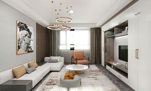 Soporte de TV LCD de madera moderno para sala de estar <span class=keywords><strong>IMK</strong></span>, con gabinetes de almacenamiento, gabinetes de TV de pared - Product Image 4