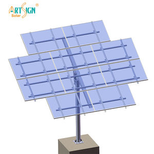 Panneau d'art à angle réglable Installation de 10 panneaux solaires Montage unipolaire Support de poteau solaire Fabricant - Product Image 1