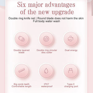 Épilateur électrique 4-en-1 pour femmes et hommes, rasoir double tête, tondeuse pour le <span class=keywords><strong>nez</strong></span>, le bikini, les sourcils, le visage, les jambes et les aisselles - Product Image 6