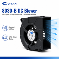 Fournisseur de ventilateurs de refroidissement DC personnalisés D-FAN, ventilateurs à faible consommation d'énergie, haut débit d'air, 80 mm, 12 V, 24 V, souffleur d'air DC