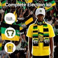 Fournisseur professionnel de marchandises électorales ANC en Afrique du Sud, bannière, drapeau, chapeau, t-shirt, articles de campagne personnalisés imprimés
