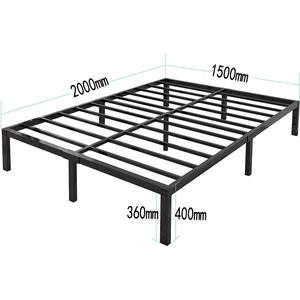 Commercio all'ingrosso hotel camera da letto mobili per la casa nero knock down struttura in metallo telaio del letto - Product Image 3