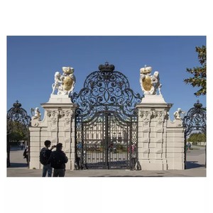 Ace, la más nueva puerta abatible doble de hierro forjado, diseño de puerta de parrilla Interior de hierro forjado, <span class=keywords><strong>bisagra</strong></span> de diseño de puerta principal de hierro forjado - Product Image 5