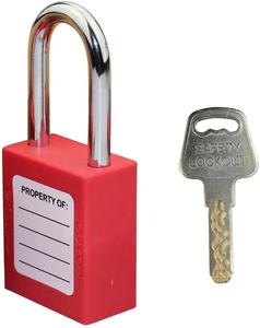 キー付き安全ロックアウトタグアウト南京錠（安全色：赤） - Product Image 2