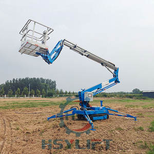 20 मीटर 230 किलोग्राम स्पष्ट कॉम्पैक्ट आदमी लिफ्ट, ट्रैक पर स्व-चालित क्रॉलर स्पाइडर बूम लिफ्ट - Product Image 5