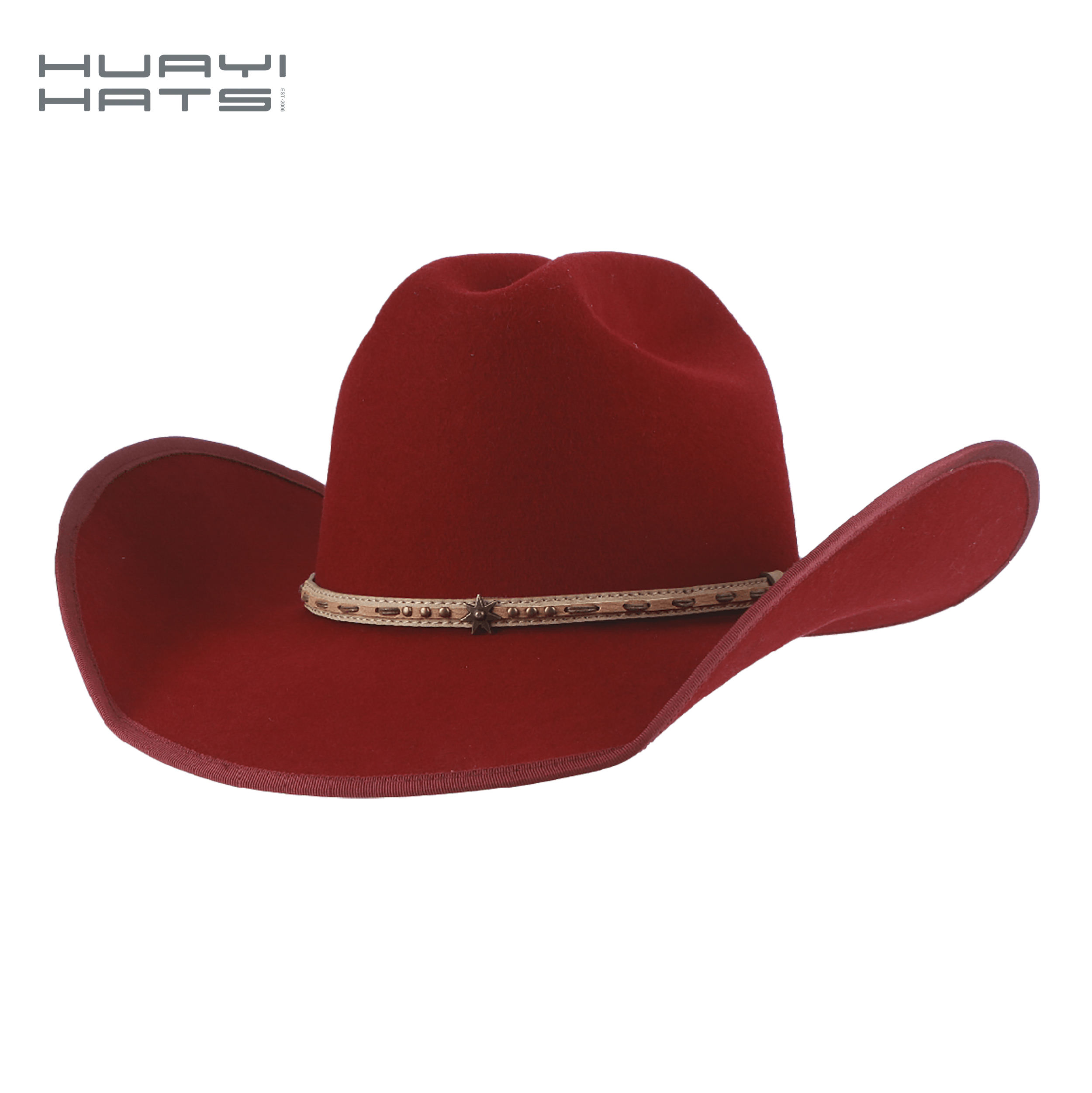 オーストラリア　カーボーイハット Huayihats 40% 0ffカウボーイハットレッドブラック100% オーストラリア