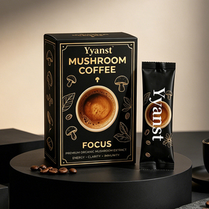 Café de hongos orgánico premium Focus 10g*10 sobres, café de hongos Black Gold, caja con estampado de dibujo, compatible con OEM, venta al por mayor, marca privada - Product Image 2