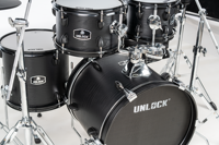 UNLOCK UNLOCK-lightning Mini Instrument de percussion électronique silencieux à têtes en maille, avec boîtier en bois, de luxe, prêt pour scène et studio