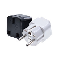 Adaptateur de voyage UK vers EU Schuko 16A 250V (ABS+Laiton CE ROHS) pour prises murales de France et d'Allemagne Type F