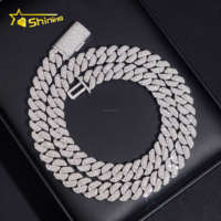 Chaîne et bracelet Miami Cuban Link en laiton, sertis de 3 rangs de pierres Moissanite VVS de 10 mm, certifiées GRA, prix de gros