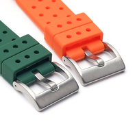 Bracelet de montre intelligente en caoutchouc perforé, personnalisé, luxueux, souple, imperméable, avec boucle à ardillon, à libération rapide, pour le sport et la plongée, 20 mm, de remplacement