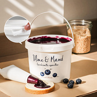 Ember Plastik PP Putih Food Grade Premium 300ml~10L, Wadah Bulat, Ember Plastik Custom untuk Selai, Selai Kacang, Yogurt