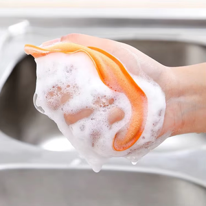 Hai mặt miếng bọt biển mạnh mẽ làm sạch điện giàu bọt vô hại đồ dùng nhà bếp làm sạch với treo lỗ - Product Image 3