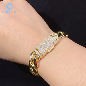 Pulsera de Eslabones Cubanos de Plata de Ley 925 con Diamantes de Moissanita VVS de 10 mm, Estilo Iced Out, Joyería Hip Hop, Pulsera de Eslabones Cubanos Lisos - Product Image 5