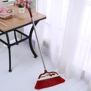 Balai Xinyue avec manche en acier inoxydable, poils doux, pelle à poussière en plastique, outil de nettoyage domestique, couleur rouge vin, cuivre, or 6035 - Product Image 1