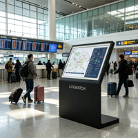 Pantalla LCD Interactiva de Autoservicio con Pantalla Táctil Capacitiva de 43 Pulgadas con Sistema Operativo Android Windows en Forma de L para Aeropuertos y Centros Comerciales