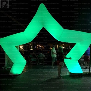 Arco inflable personalizado con luces RGB que cambian de color, modelo de estrella de cinco puntas para entrada a festivales/carnavales/fiestas/bodas/eventos - Product Image 2