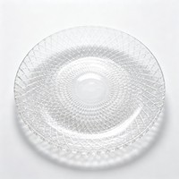Assiette de présentation ronde en verre décorative, nouvelle, colorée, rayée, minimaliste