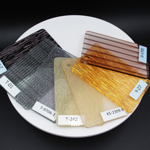 Partición de baño laminada de alambre de acero transparente, acrílico decorativo de alta calidad, hoja acrílica esmerilada de un lado - Product Image 1