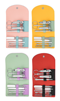 Kit d'outils professionnels portables en acier au carbone 10-en-1 pour manucure et pédicure, coupe-ongles, emballage personnalisé, vente en gros