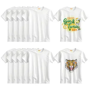 White Blank T Shirt DIY Sublimation T-Shirt Crew Neck Short Sleeve T-Shirt For Kids Women Men Comfortable T Shirt