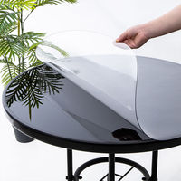 Nappe de table ronde transparente en PVC de 2 m de diamètre, en plastique de protection, pour la restauration (vente en gros)