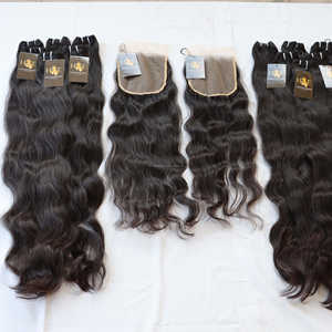 Fournisseur d'extensions de cheveux humains Bodywave Paquets de cheveux bruts avec fermetures suisses Hd Vendeur de cheveux de temple indien bruts vierges non traités - Product Image 1