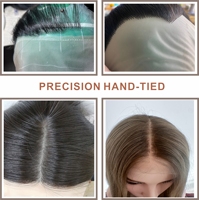 Peluca Judía con Encaje Frontal Ombre Rubio, Cabello Humano Europeo Remy Liso, Encaje Suizo Kosher