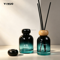 Diffuseur de parfum en verre en forme de cloche de 120 ml avec bouchon couronne pour parfum d'intérieur