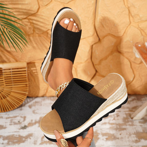 Elegant Women's <strong>Wedge</strong> Platform Sandals Summer <strong>Espadrille</strong> Slippers Lightweight Hemp Rope Slides Plus Size EU 36-43 Beach Shoes - Product Image 5