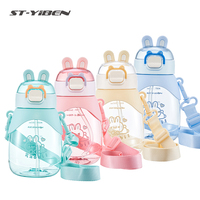 Bouteille d'eau portable pour enfants, pour le sport et les voyages en plein air, avec paille anti-fuite, réutilisable, écologique, sans BPA, pour la rentrée scolaire et les excursions