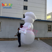 Poupée géante gonflable en forme de bonhomme de neige pour défilé, accessoire gonflable de bonhomme de neige pour spectacle événementiel de Noël
