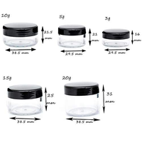Mini pots cosmétiques vides 5g rose, noir, blanc, petits, en plastique, pour blush et gommage pour les lèvres, avec couvercles colorés, lot de 100 pièces, les plus vendus