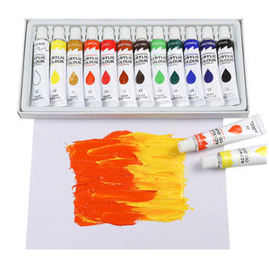 Ensemble de peinture acrylique de base de 24 couleurs, 12/24 tubes de 12 ml de capacité pour adultes et enfants, peinture artistique sur toile, verre, papier - Product Image 2