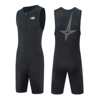 Wetsuit selam dan renang DIVESTAR tanpa lengan, berbahan neoprene 3mm, anti air, ramah lingkungan, dengan logo custom di bagian depan, untuk dewasa.