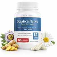 Capsules de soutien du nerf sciatique OEM contenant de la benfotiamine, mélange d'herbes ALCAR, favorisent une fonction nerveuse saine et l'équilibre corporel