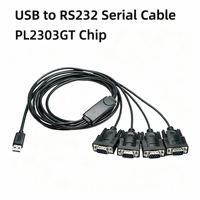 USB C - RS232 Seri Adaptör, 2/4 Port DB9 Pin COM Çoklu Seri Dönüştürücü Kablosu, FTDI Çipli