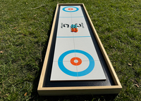 Chine professionnel personnalisé écologique Portable 2-en-1 jeu de société de curling en bois de table pour 2 joueurs à la maison