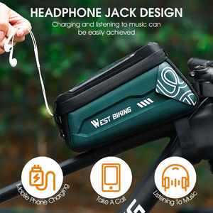Sac de cadre de vélo imperméable WEST BIKING Factory TPU EVA, multicolores, grande capacité 2,5 L, avec écran tactile - Product Image 5