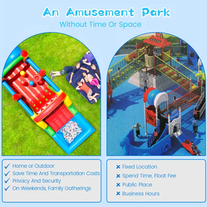 Ngoài trời Inflatable chướng ngại vật nhà Trampoline, thương mại cấp PVC, lâu đài đầy màu sắc với trượt nước và kèm theo hồ bơi - Product Image 6