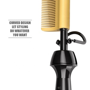 Professional Factory <strong>Hair</strong> <strong>Straightener</strong> Brush <strong>Mini</strong> Electric Ceramic 450F Curved Hot Comb for Natural Black <strong>Hair</strong> and Wig - Product Image 5