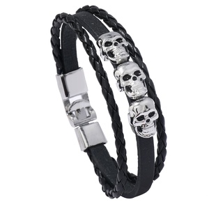 Bracelet en cuir tressé fait main avec crâne en fer, style vintage, personnalisé pour homme et femme - Vente chaude <span class=keywords><strong>AliExpress</strong></span> - Product Image 5