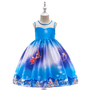 מפעל ישירות חג המולד ילדים תלבושות בנות שמלת קרנבל נושא מסיבת דפוס דיגיטלי שמלה