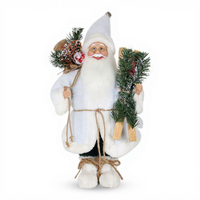 Figurines de Père Noël en peluche bleu clair décoratives Softy Navidad Noel Papa Toy Décorations de Noël faites à la main